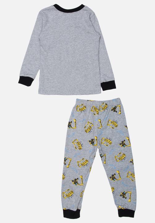 Pop Candy - Tractor Printed PJ Set Grey