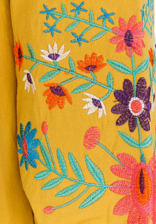 Pop Candy - Printed Long Sleeve Dress Yellow