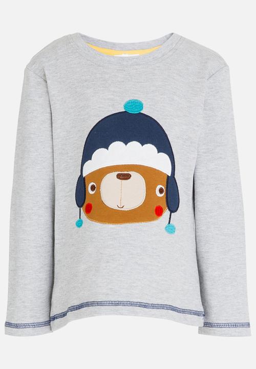 Pop Candy - Long Sleeve Printed Tee Pale Grey
