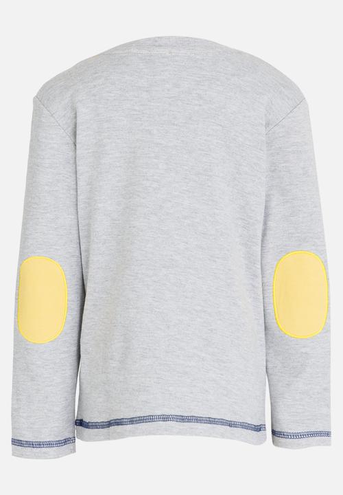 Pop Candy - Long Sleeve Printed Tee Pale Grey