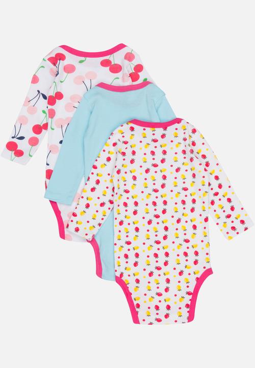 Pop Candy - 3 Pack Printed Bodysuits Mid Pink