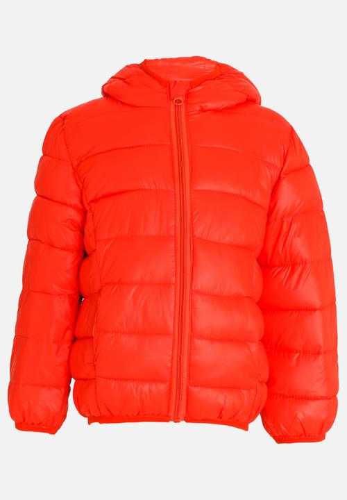 Pop Candy - Puffer Hoodie Jacket Red