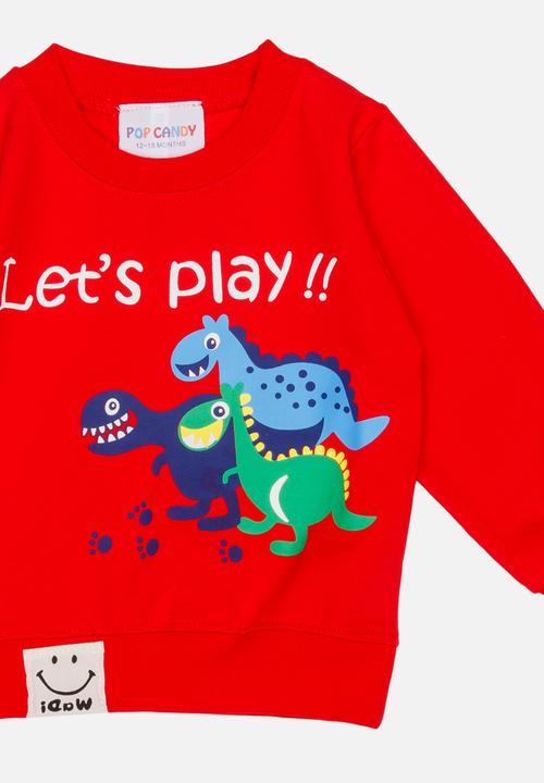 Pop Candy - Boys Long Sleeve Sweat Top Red
