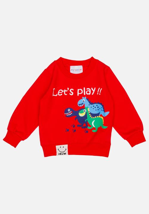 Pop Candy - Boys Long Sleeve Sweat Top Red