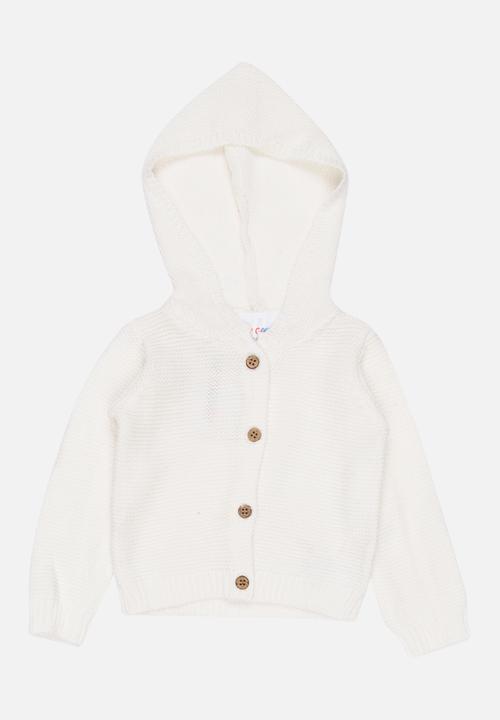 Pop Candy - Hooded Cardigan White