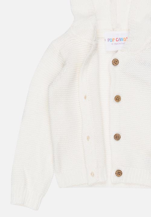 Pop Candy - Hooded Cardigan White