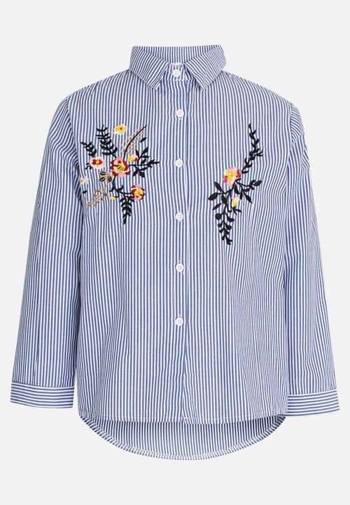 Pop Candy - Printed Long Sleeve Blouse Blue