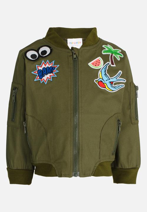 Pop Candy - Printed Jacket Dark Green