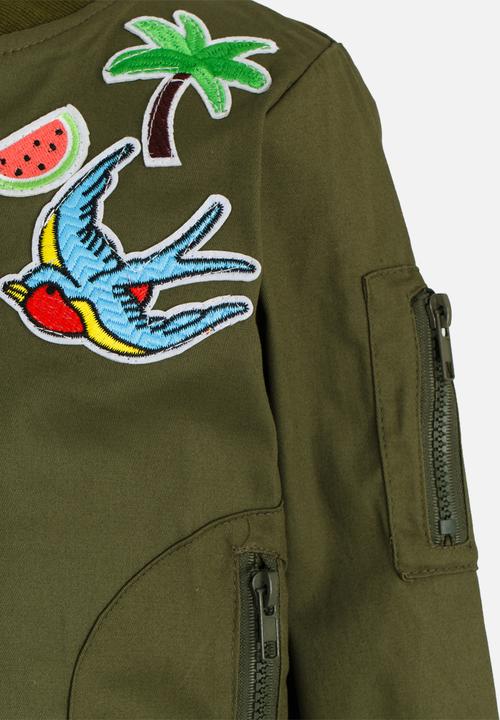 Pop Candy - Printed Jacket Dark Green