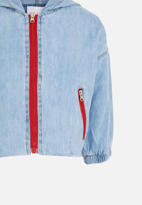 Pop Candy - Embroidered Denim Jacket Blue