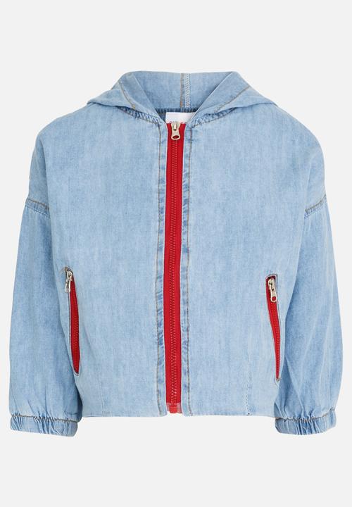 Pop Candy - Embroidered Denim Jacket Blue