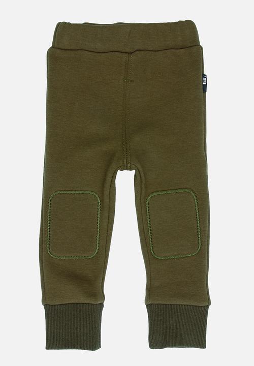 Pop Candy - Velveteen Joggers Khaki Green