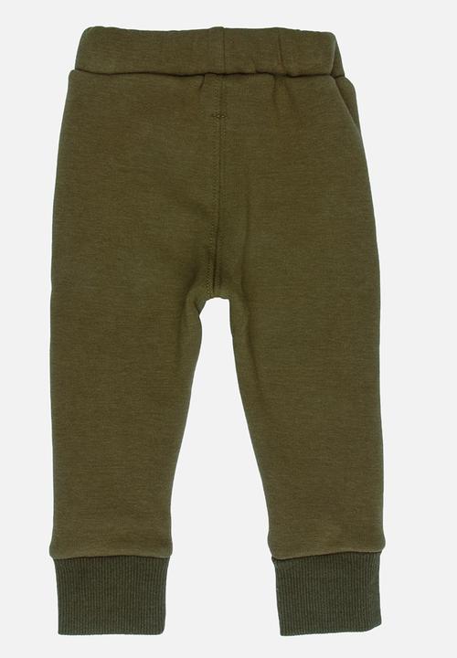 Pop Candy - Velveteen Joggers Khaki Green