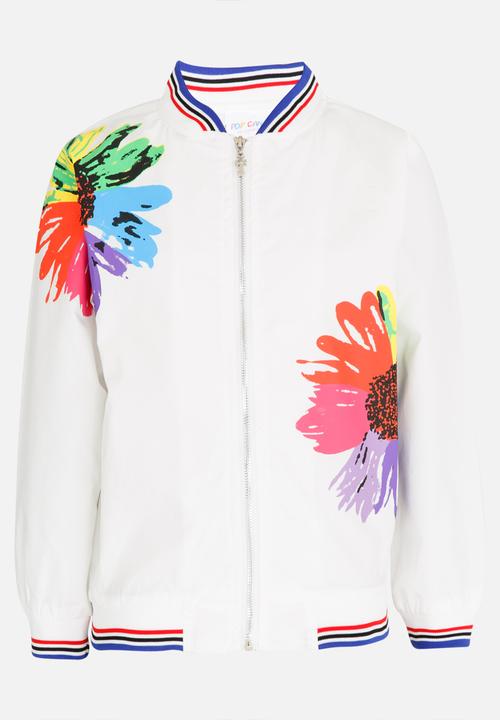 Pop Candy - Printed Long Sleeve Jacket White