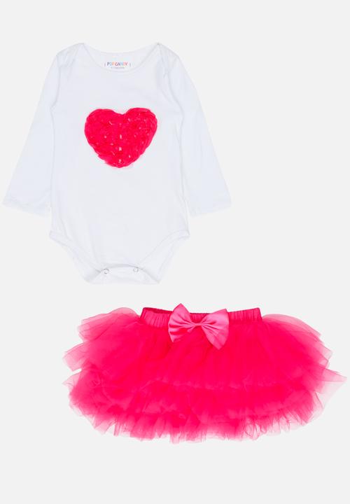 Pop Candy - 4 Piece Tutu Skirt Set Dark Pink