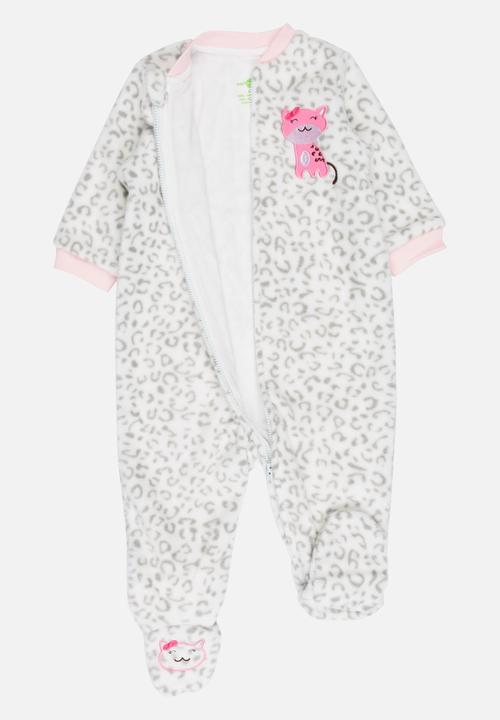 Pop Candy - Printed kitty bodysuit - white & pink 