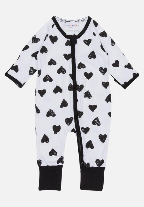 Pop Candy - Printed Sleepsuit Black and White