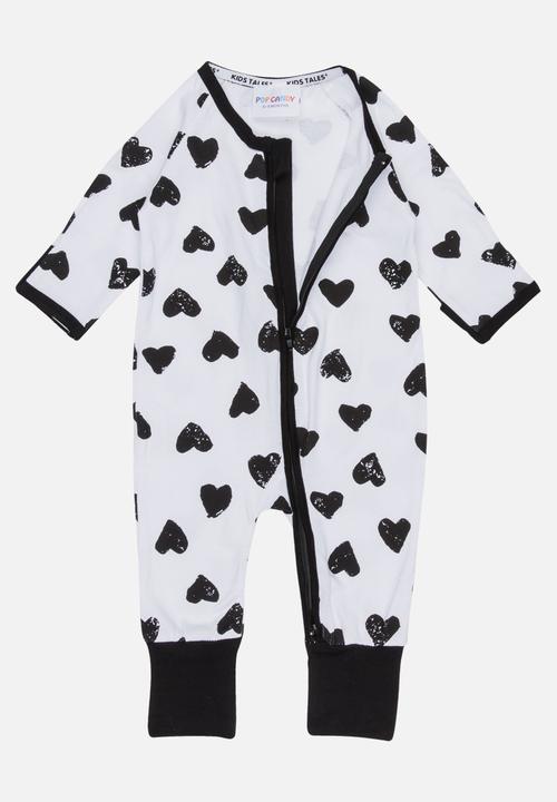 Pop Candy - Printed Sleepsuit Black and White