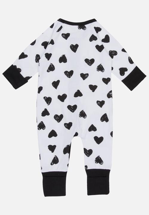 Pop Candy - Printed Sleepsuit Black and White