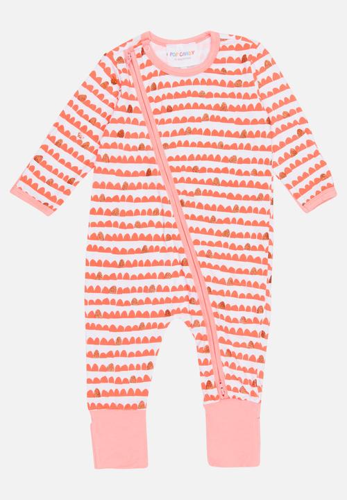 Pop Candy - Printed Sleepsuit Coral