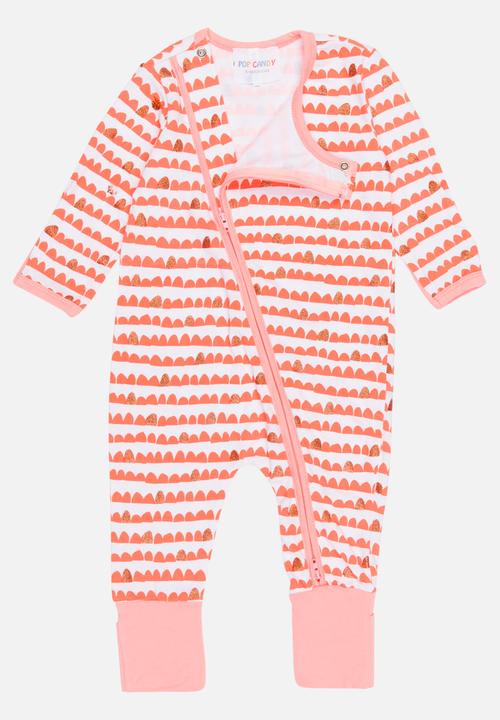Pop Candy - Printed Sleepsuit Coral