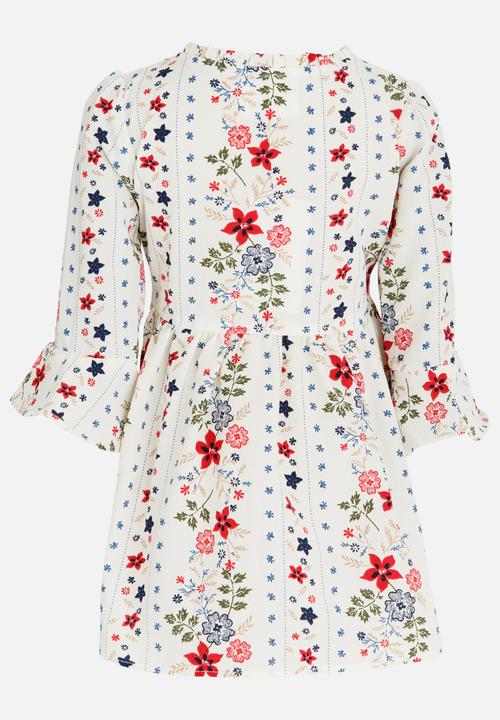 Pop Candy - Long Sleeve Printed Dress Multi-colour