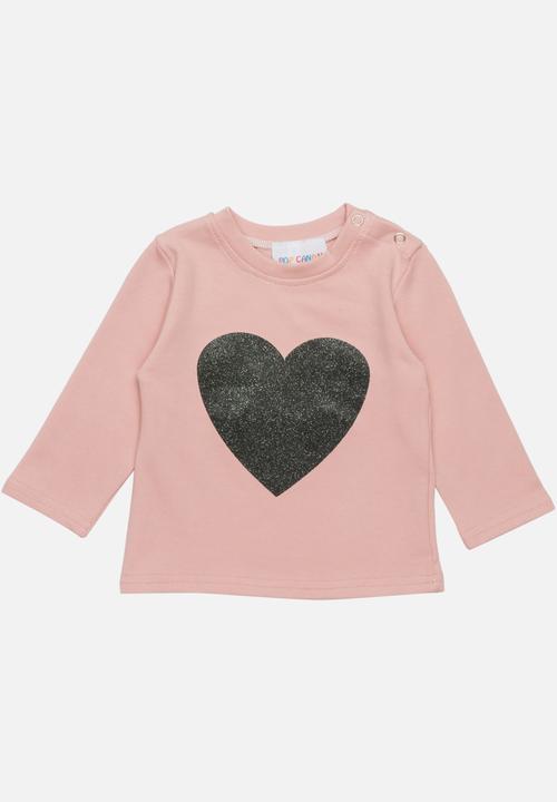 Pop Candy - Long Sleeve Printed Tee Pale Pink