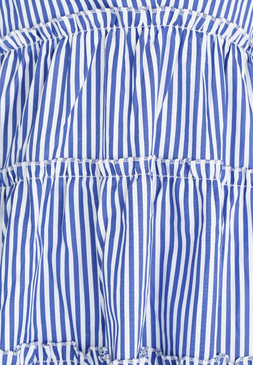 Pop Candy - Tiered Stripe Dress Blue