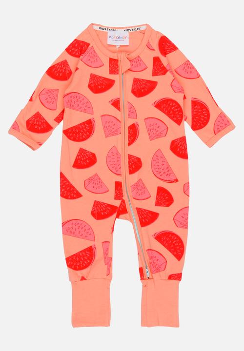 Pop Candy - Printed Sleepsuit Coral