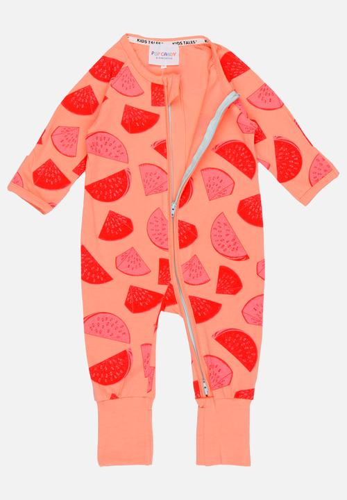 Pop Candy - Printed Sleepsuit Coral