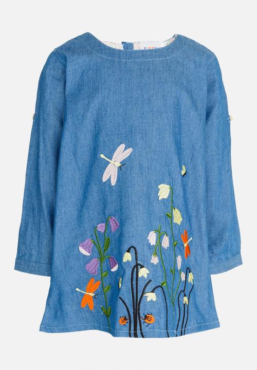 Pop Candy - Babydoll Denim Dress Blue