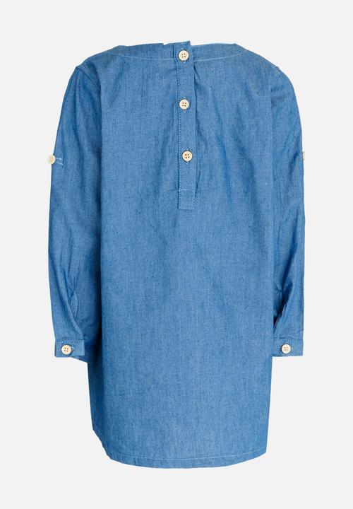 Pop Candy - Babydoll Denim Dress Blue