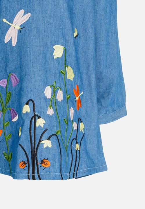 Pop Candy - Babydoll Denim Dress Blue