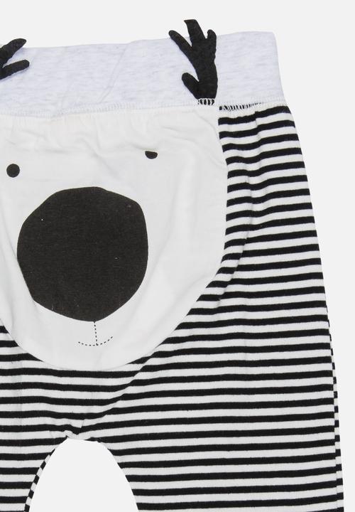 Pop Candy - Printed Pull On Pants Black and White