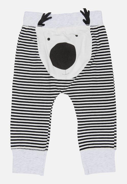 Pop Candy - Printed Pull On Pants Black and White