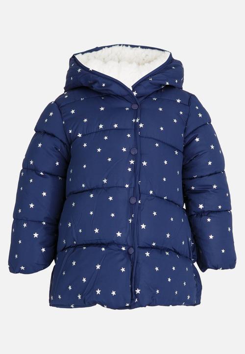 Pop Candy - Boys Hooded Puffer Jacket Navy