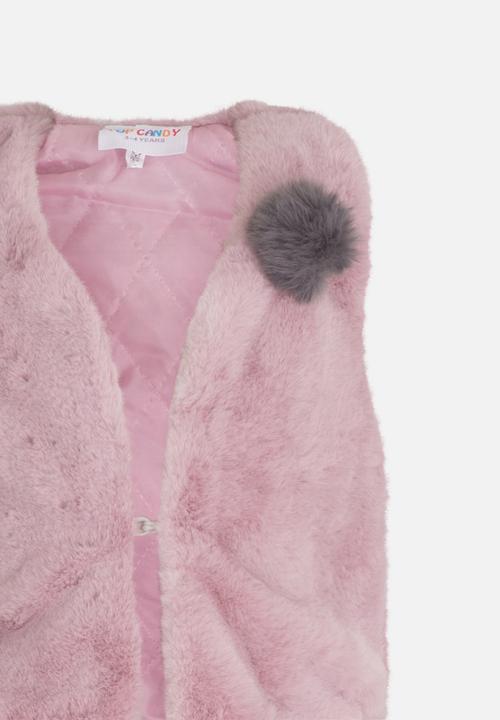 Pop Candy - Fur Gilet Coat Pale Purple