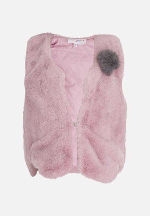 Pop Candy - Fur Gilet Coat Pale Purple
