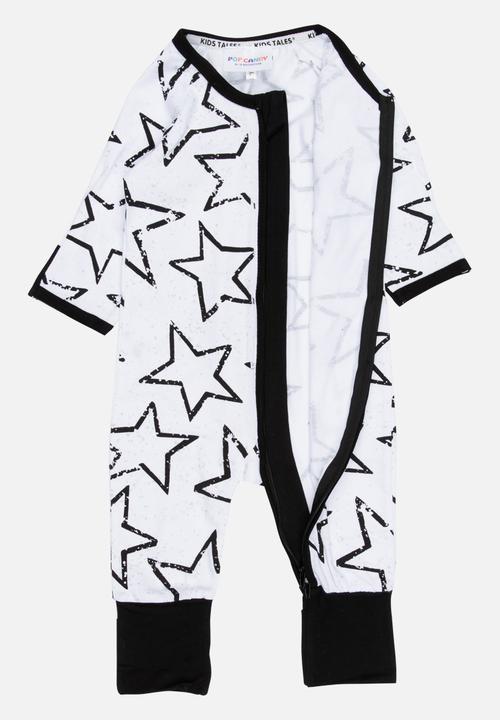 Pop Candy - Printed  Sleepsuit Black and White