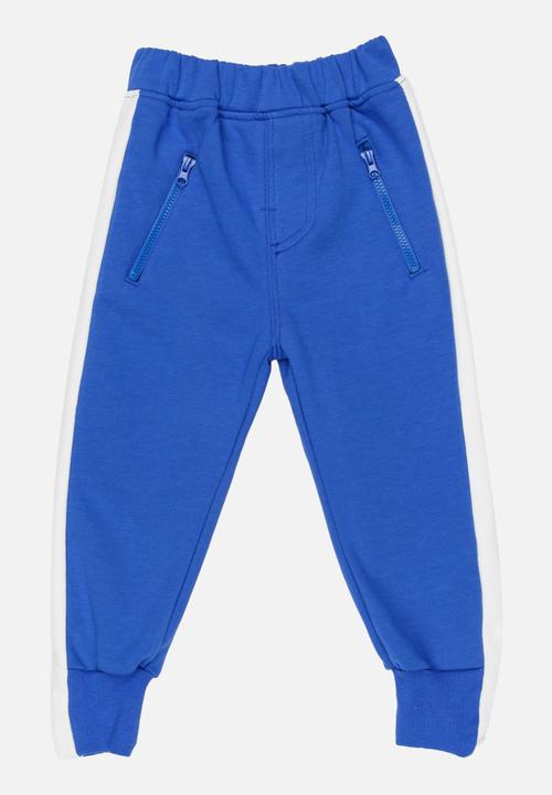 Pop Candy - Cuffed Sweat Pants Mid Blue