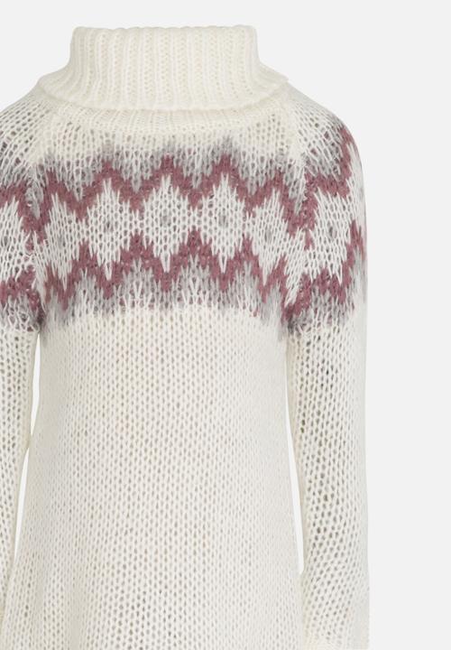 Pop Candy - Stripe turtle neck - white