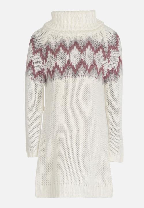 Pop Candy - Stripe turtle neck - white