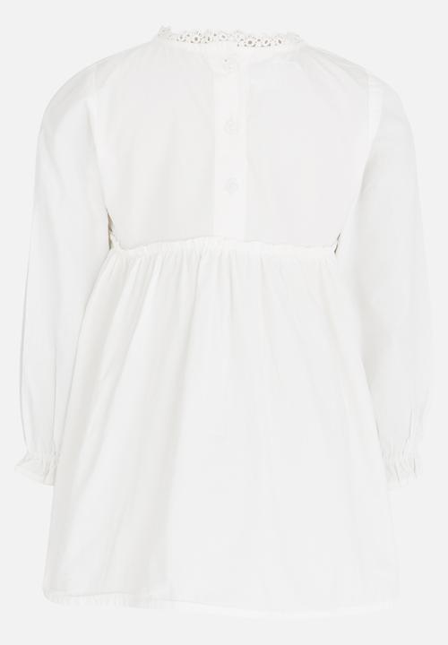 Pop Candy - Long Sleeve Printed Dress White