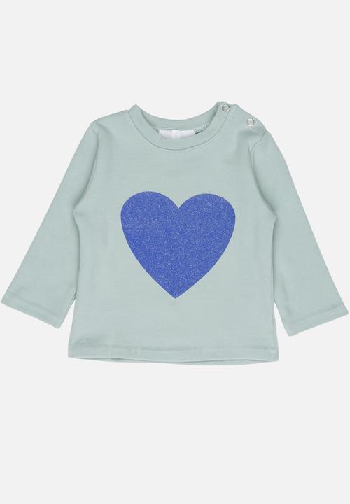 Pop Candy - Long Sleeve Printed Tee Mid Green