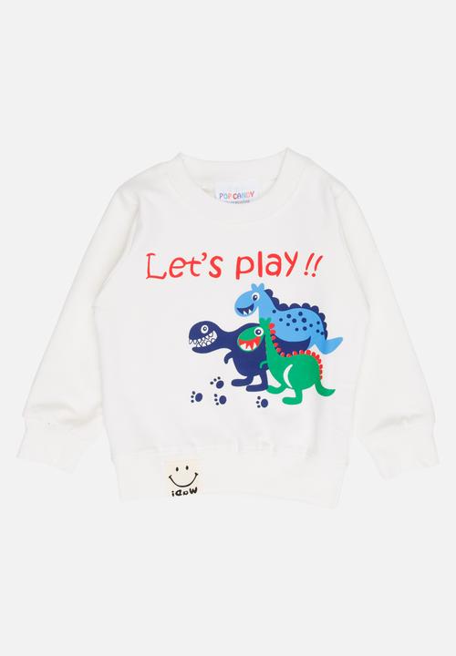 Pop Candy - Boys long sleeve sweat top - white 