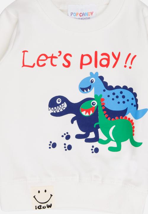 Pop Candy - Boys long sleeve sweat top - white 
