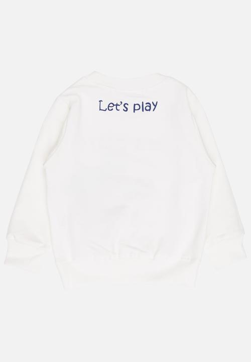 Pop Candy - Boys long sleeve sweat top - white 