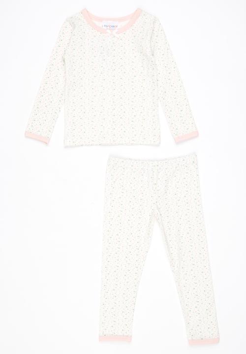 Pop Candy - Girls  PJ Set White