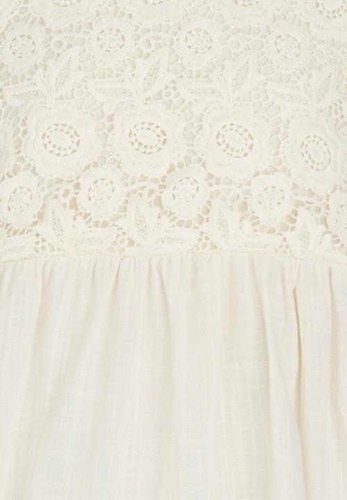 Pop Candy - Combo Lace Dress Off White