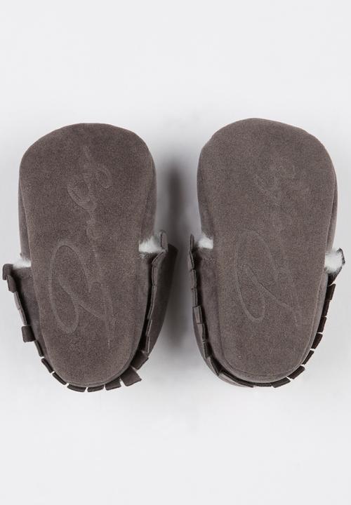 Pop Candy - Fur Lined Moccasins Grey